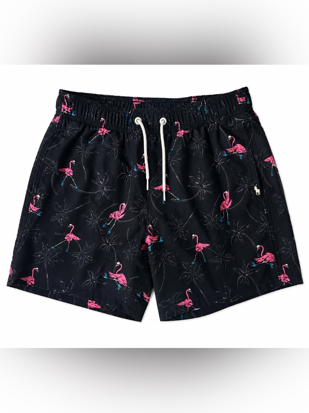 Hollister Co. Men’s pink flamingo swim shorts 
With 4-way Stretch and drawstring